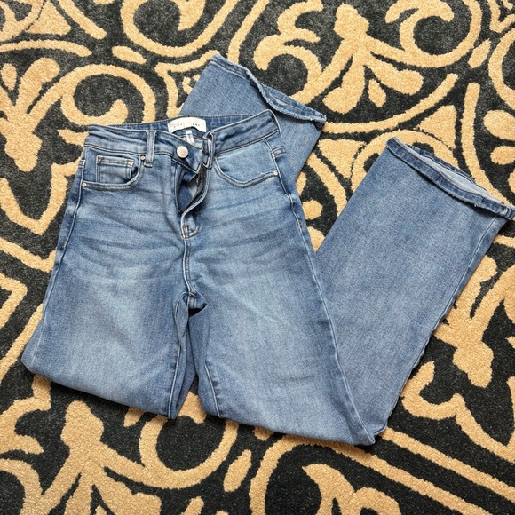 Risen Jeans Denim - Stylish Light Blue Women's Straight Leg Jeans